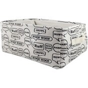 Wholesale - White/Black Word Bubble "Woof, Ruff" Pet Bin 17"x13"xH8 C/P 12, UPC: 195010058940